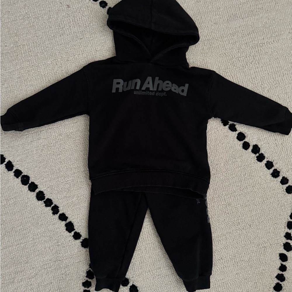 Zara Black Matching Sweatpants and Joggers Set
